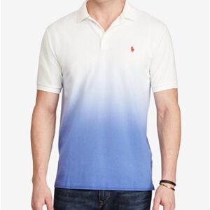 POLO by Ralph Lauren Ombré - White Blue Men's Polo Shirt Sz Large